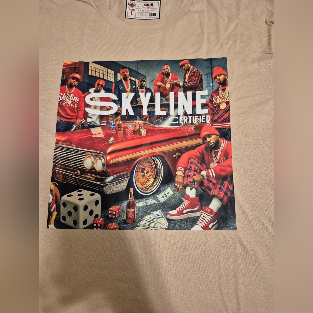 Skyline Certified Beige Graphic T-Shirt